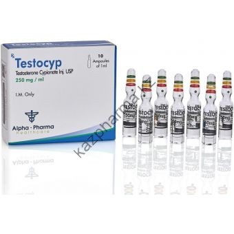 TestoCyp (Тестостерон ципионат) Alpha Pharma 10 ампул по 1мл (1амп 250 мг) - Душанбе